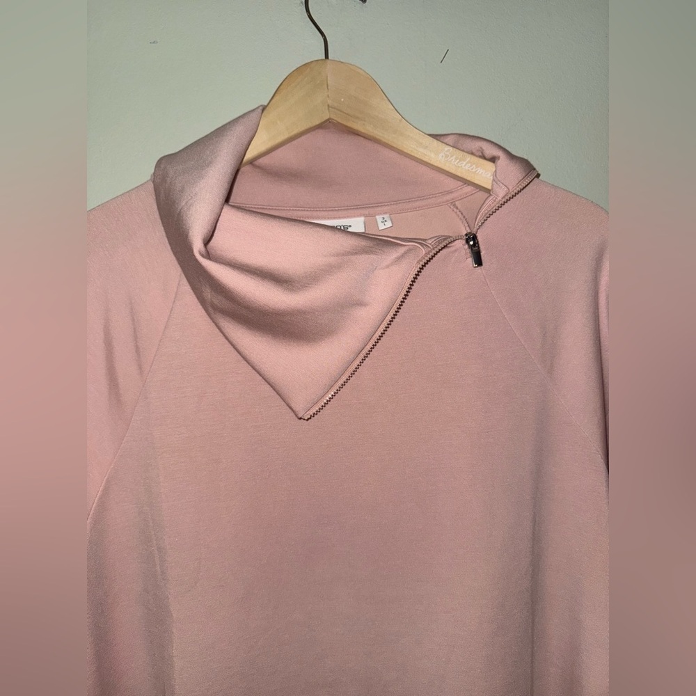 Chico’s Pink Cowl Neck Long Sleeve Pullover Size Large Soft - Picture 7 of 9